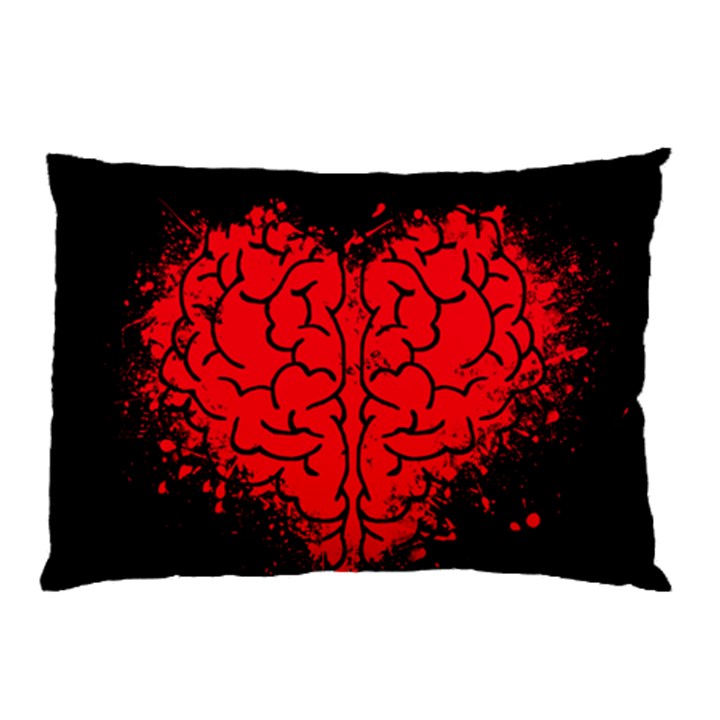 Heart Brain Mind Psychology Doubt Pillow Case (Two Sides)