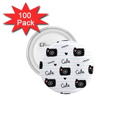 Cute Cameras Doodles Hand Drawn 1 75  Buttons (100 Pack)  by Sapixe