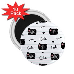 Cute Cameras Doodles Hand Drawn 2 25  Magnets (10 Pack)  by Sapixe