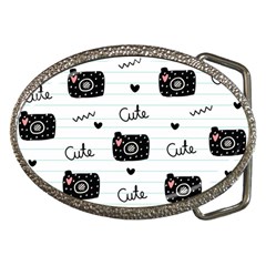 Cute Cameras Doodles Hand Drawn Belt Buckles by Sapixe