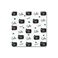 Cute Cameras Doodles Hand Drawn Square Magnet by Sapixe