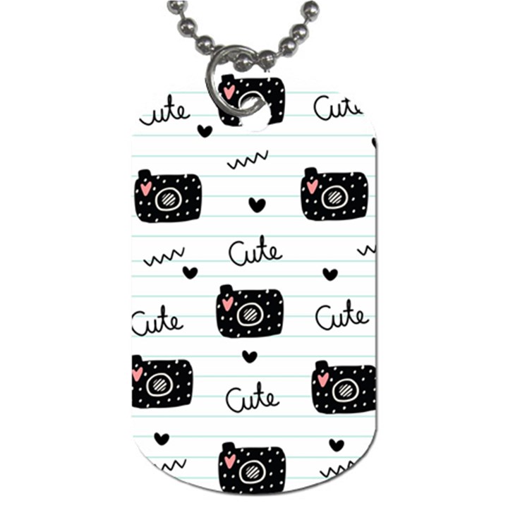 Cute Cameras Doodles Hand Drawn Dog Tag (Two Sides)