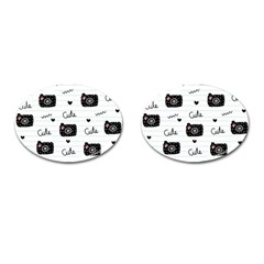 Cute Cameras Doodles Hand Drawn Cufflinks (oval) by Sapixe