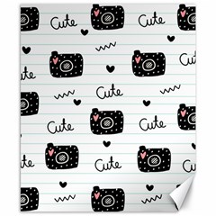 Cute Cameras Doodles Hand Drawn Canvas 8  X 10  by Sapixe