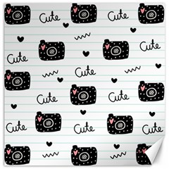 Cute Cameras Doodles Hand Drawn Canvas 12  X 12  by Sapixe