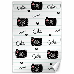 Cute Cameras Doodles Hand Drawn Canvas 12  X 18  by Sapixe