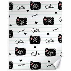 Cute Cameras Doodles Hand Drawn Canvas 18  X 24  by Sapixe