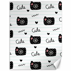 Cute Cameras Doodles Hand Drawn Canvas 36  X 48  by Sapixe