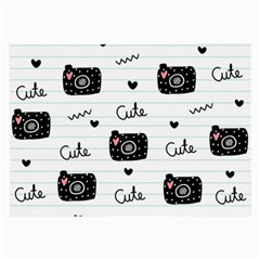 Cute Cameras Doodles Hand Drawn Large Glasses Cloth by Sapixe