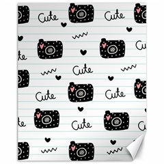 Cute Cameras Doodles Hand Drawn Canvas 11  X 14  by Sapixe