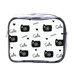 Cute Cameras Doodles Hand Drawn Mini Toiletries Bag (one Side) by Sapixe