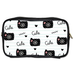 Cute Cameras Doodles Hand Drawn Toiletries Bag (one Side) by Sapixe