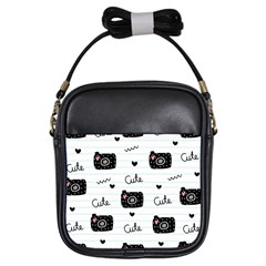 Cute Cameras Doodles Hand Drawn Girls Sling Bag by Sapixe