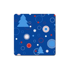 Christmas Pattern Tree Design Square Magnet by Sapixe