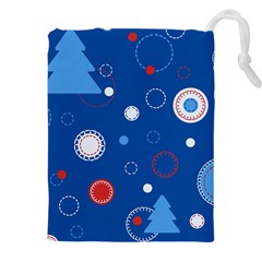 Christmas Pattern Tree Design Drawstring Pouch (4xl) by Sapixe