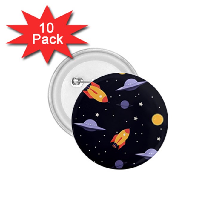 Cosmos Rockets Spaceships Ufos 1.75  Buttons (10 pack)