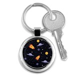 Cosmos Rockets Spaceships Ufos Key Chain (Round) Front