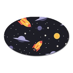 Cosmos Rockets Spaceships Ufos Oval Magnet