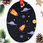 Cosmos Rockets Spaceships Ufos Oval Ornament (Two Sides) Front