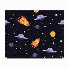 Cosmos Rockets Spaceships Ufos Small Glasses Cloth (2 Sides)