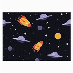 Cosmos Rockets Spaceships Ufos Large Glasses Cloth by Sapixe