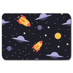 Cosmos Rockets Spaceships Ufos Large Doormat 