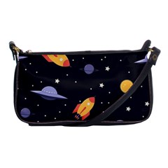 Cosmos Rockets Spaceships Ufos Shoulder Clutch Bag