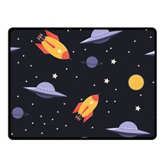 Cosmos Rockets Spaceships Ufos Fleece Blanket (Small)