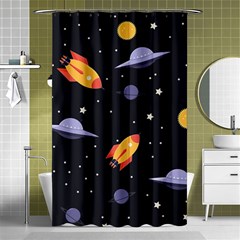 Cosmos Rockets Spaceships Ufos Shower Curtain 48  x 72  (Small) 