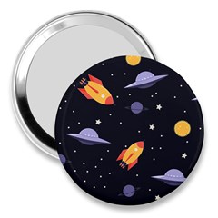 Cosmos Rockets Spaceships Ufos 3  Handbag Mirrors