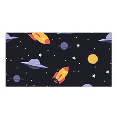 Cosmos Rockets Spaceships Ufos Satin Shawl