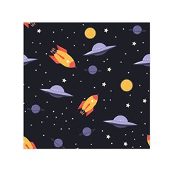 Cosmos Rockets Spaceships Ufos Small Satin Scarf (Square)