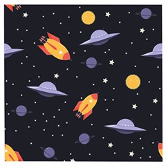 Cosmos Rockets Spaceships Ufos Wooden Puzzle Square