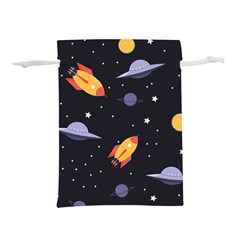 Cosmos Rockets Spaceships Ufos Lightweight Drawstring Pouch (M)