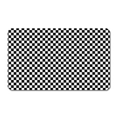 Black And White Checkerboard Background Board Checker Magnet (rectangular) by Sapixe