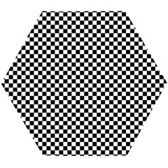 Black And White Checkerboard Background Board Checker Wooden Puzzle Hexagon by Sapixe