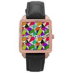 Power Pattern 821-1a Rose Gold Leather Watch  by PatternFactory