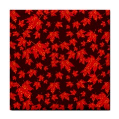 Red Oak And Maple Leaves Tile Coaster by Daria3107