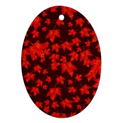 Red Oak And Maple Leaves Ornament (oval) by Daria3107