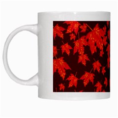 Red Oak And Maple Leaves White Mugs by Daria3107