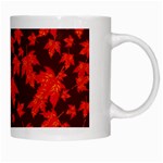 Red Oak And Maple Leaves White Mugs Right