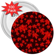 Red Oak And Maple Leaves 3  Buttons (100 Pack)  by Daria3107