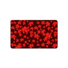 Red Oak And Maple Leaves Magnet (name Card) by Daria3107