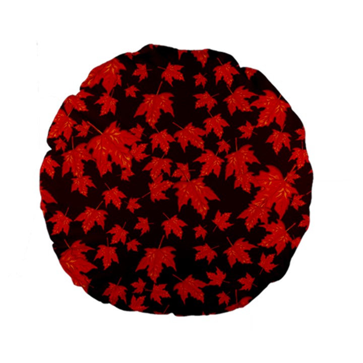 Red Oak And Maple Leaves Standard 15  Premium Round Cushions