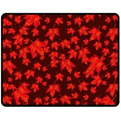 Red Oak And Maple Leaves Double Sided Fleece Blanket (medium)  by Daria3107