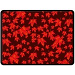 Red Oak And Maple Leaves Double Sided Fleece Blanket (Large)  80 x60  Blanket Back