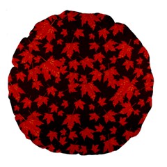 Red Oak And Maple Leaves Large 18  Premium Flano Round Cushions by Daria3107