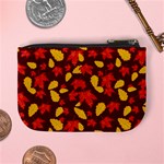 Autumn Pattern,oak And Maple On Burgundy Mini Coin Purse Back