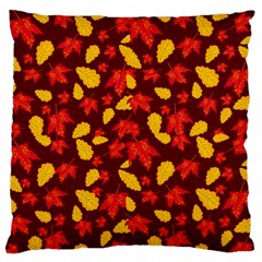 Autumn Pattern,oak And Maple On Burgundy Standard Flano Cushion Case (one Side) by Daria3107