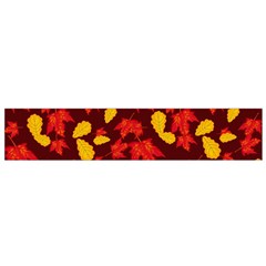 Autumn Pattern,oak And Maple On Burgundy Small Flano Scarf by Daria3107